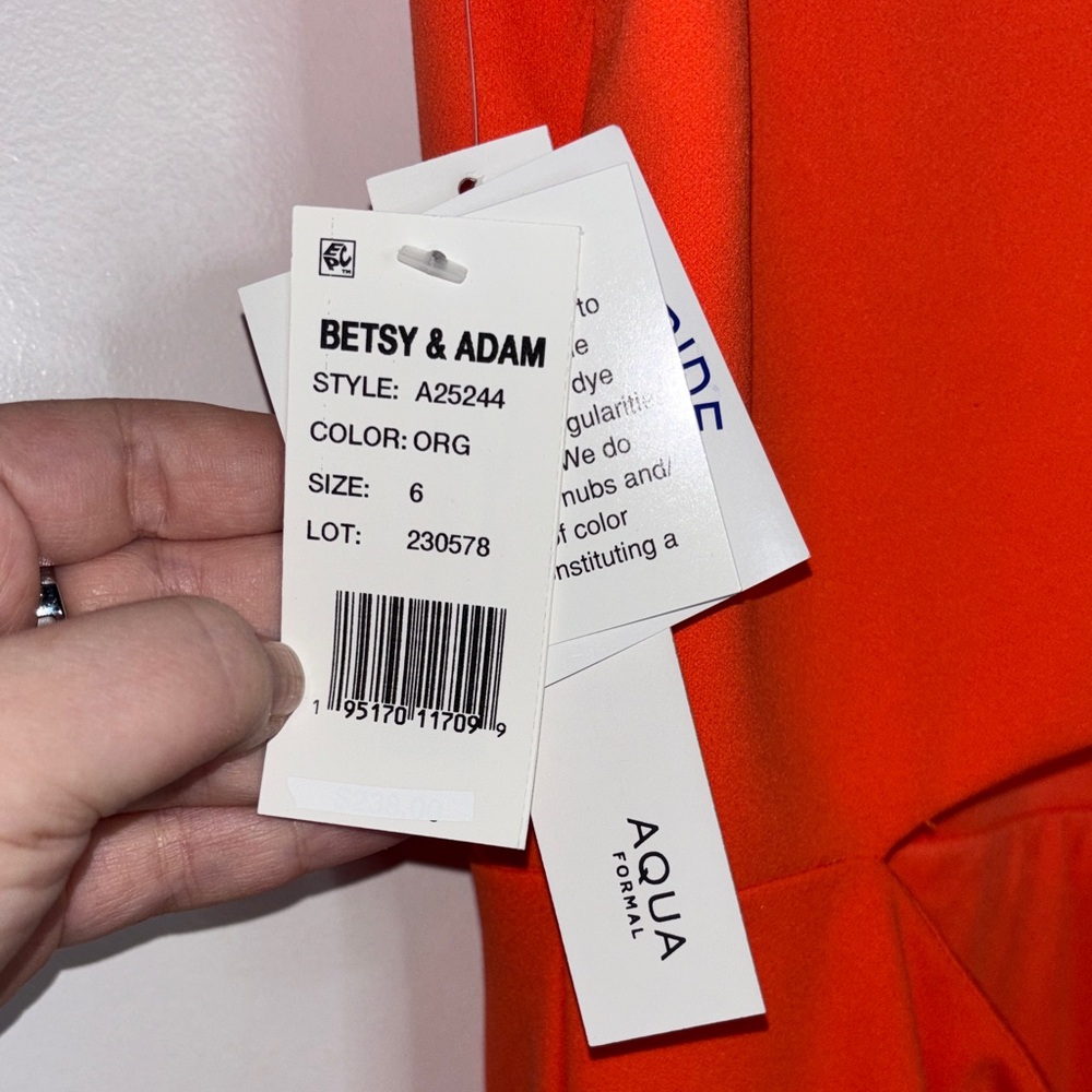 Aqua Vibrant Orange Ruched Midi Dress - Picture 3 of 8